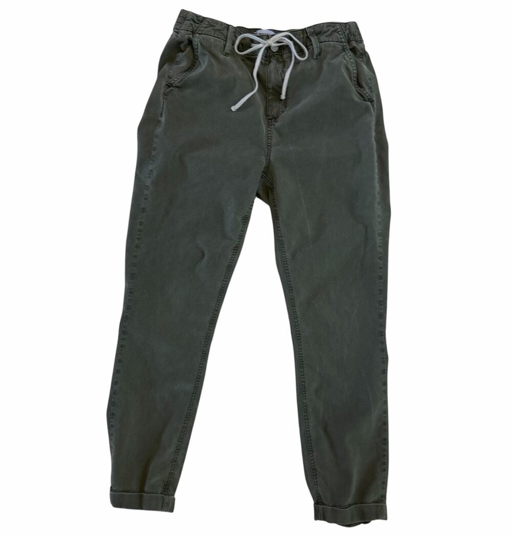 Paige Christy Pants Womens 29 Olive Green Drawstring Jogger Mid Rise Stretch